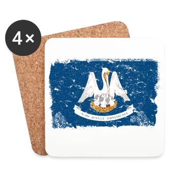 Louisiane Drapeau Vintage - Dessous de verre (lot de 4) - blanc - Devant