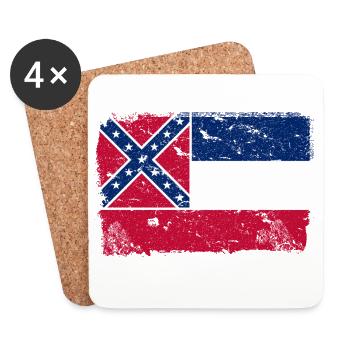 Mississippi Vintage Flagge - Untersetzer (4er-Set) - Weiß - Vorne