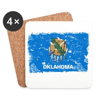Oklahoma Vintage Flagge - Untersetzer (4er-Set) - Weiß - Vorne