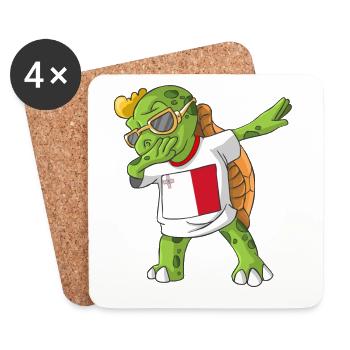Malta Dabbing Schildkröte - Untersetzer (4er-Set) - Weiß - Vorne