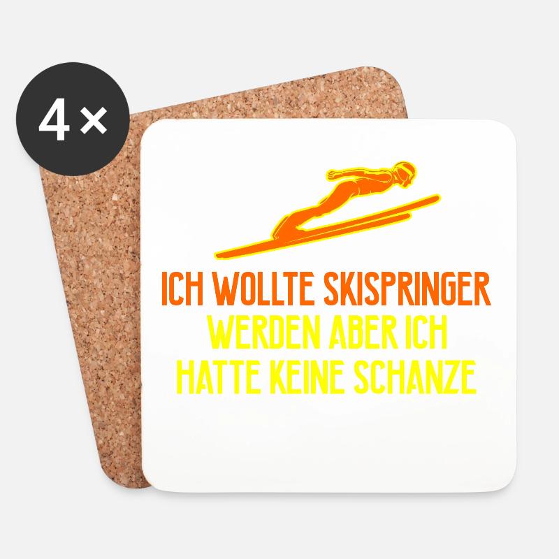 Ich wollte Skispringer werden aber ich hatte keine - Untersetzer (4er-Set) - Weiß