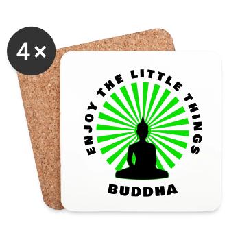 Buddha Enjoy the little things - Dessous de verre (lot de 4) - blanc - Devant