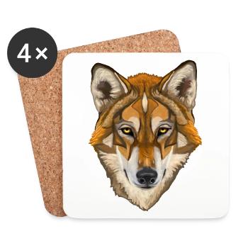 wolf - Coasters (set of 4) - white - Front