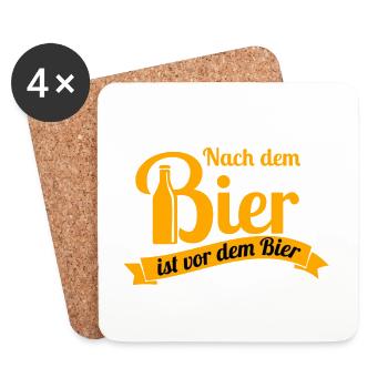 Funspruch Biersprüche Fun Bier trinken Bierslogan - Untersetzer (4er-Set) - Weiß - Vorne