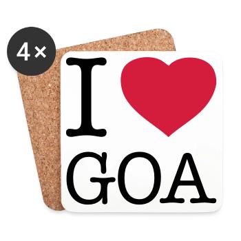 I LOVE GOA Indien - Untersetzer (4er-Set) - Weiß - Vorne