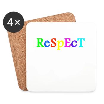 Respect Acceptance Tolerance Recognition Validity - Coasters (set of 4) - white - Front
