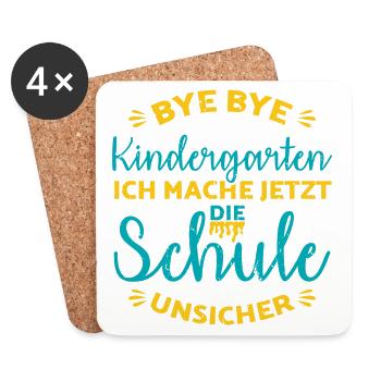 Kita Abgänger Schulkind Einschulung Kindergarten - Untersetzer (4er-Set) - Weiß - Vorne