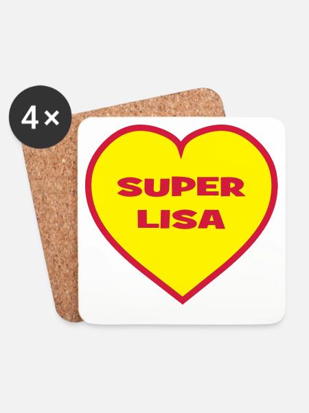 Super-Lisa - Untersetzer (4er-Set) - Weiß
