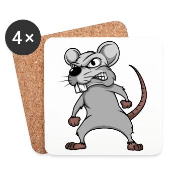 Mouse mice mousi little mice rat rodent pet - Coasters (set of 4) - white - Front