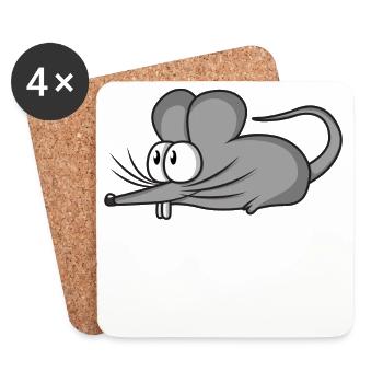 Mouse mice mousi little mice rat rodent pet - Coasters (set of 4) - white - Front
