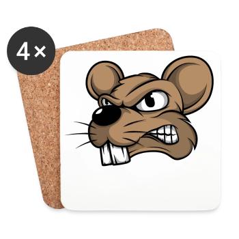 Mouse mice mousi little mice rat rodent pet - Coasters (set of 4) - white - Front
