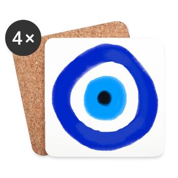 Blue Orbit Eye Abstract - Untersetzer (4er-Set) - Weiß - Vorne