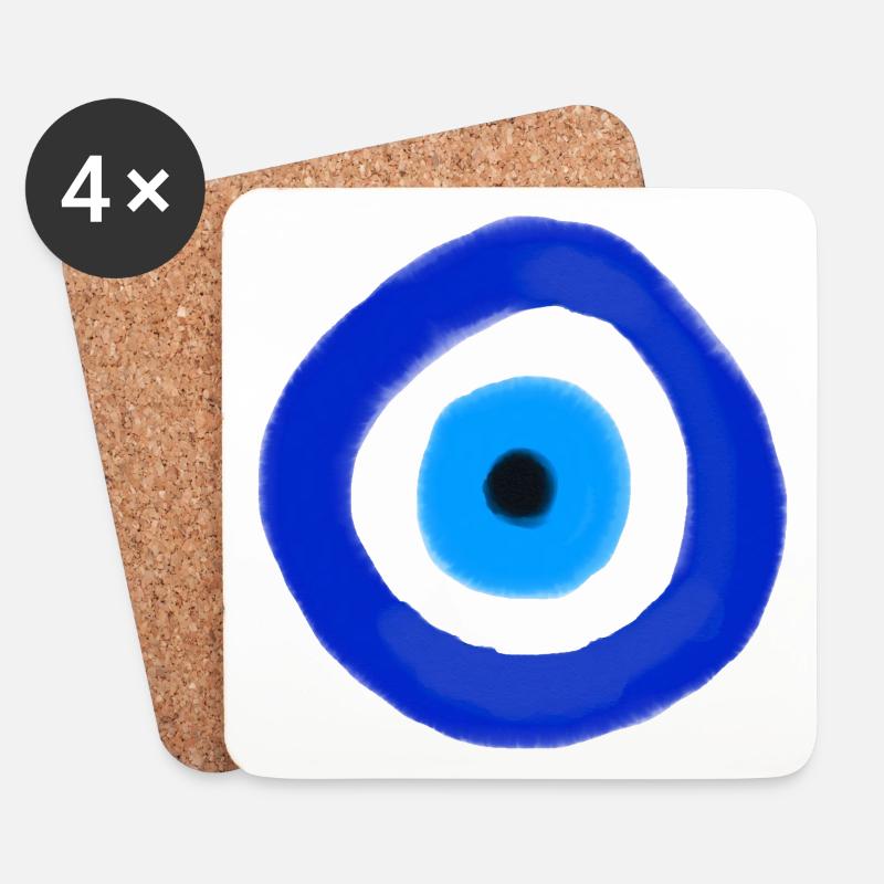 Blue Orbit Eye Abstract - Untersetzer (4er-Set) - Weiß