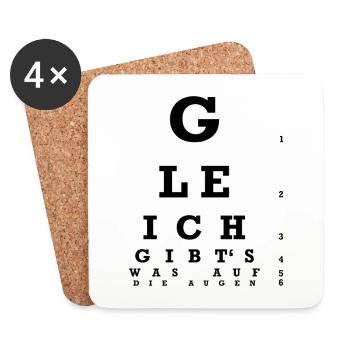 Augenoptiker - Gleich gibt´s was auf die Augen! - Untersetzer (4er-Set) - Weiß - Vorne