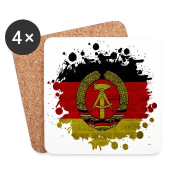 DDR Fleck Klecks / Geschenk Flagge Ostdeutschland - Untersetzer (4er-Set) - Weiß - Vorne