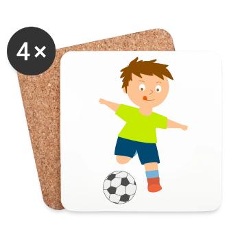 Kicker Boy Neon Shirt Ball - Coasters (set of 4) - white - Front