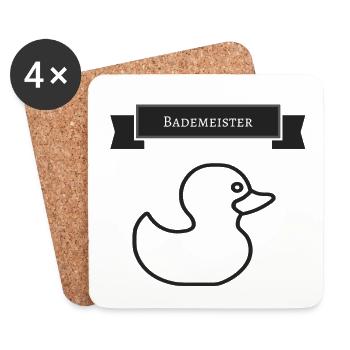Bade Meister Entensilhouette - Untersetzer (4er-Set) - Weiß - Vorne