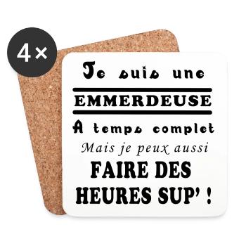 JE SUIS UNE EMMERDEUSE - Dessous de verre (lot de 4) - blanc - Devant