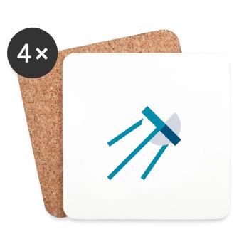 Satellite in Space – Blue Space Icon - Coasters (set of 4) - white - Front