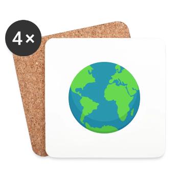 Planet Earth Minimal – Travel & Eco Style - Untersetzer (4er-Set) - Weiß - Vorne