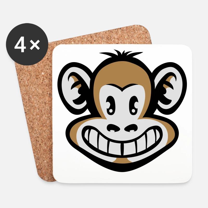 Cartoon Affe flex - Untersetzer (4er-Set) - Weiß