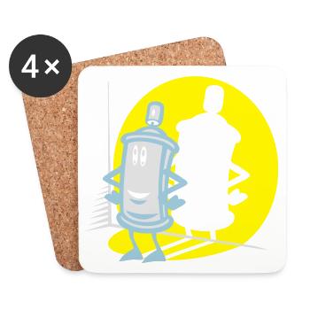 Spray-und Flex-Strahler - Untersetzer (4er-Set) - Weiß - Vorne