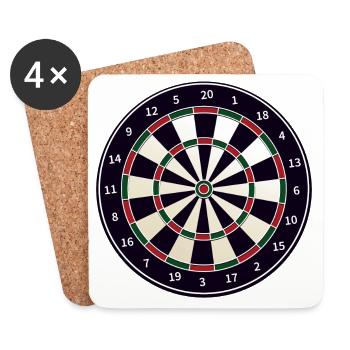 Fléchettes Fléchettes 180 Flèches Flèches Sports Gambling Vate - Dessous de verre (lot de 4) - blanc - Devant