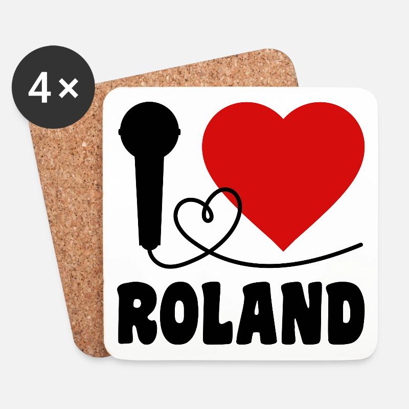 I Love Roland - Untersetzer (4er-Set) - Weiß