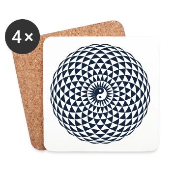 Torus, Heilige Geometrie - Untersetzer (4er-Set) - Weiß - Vorne