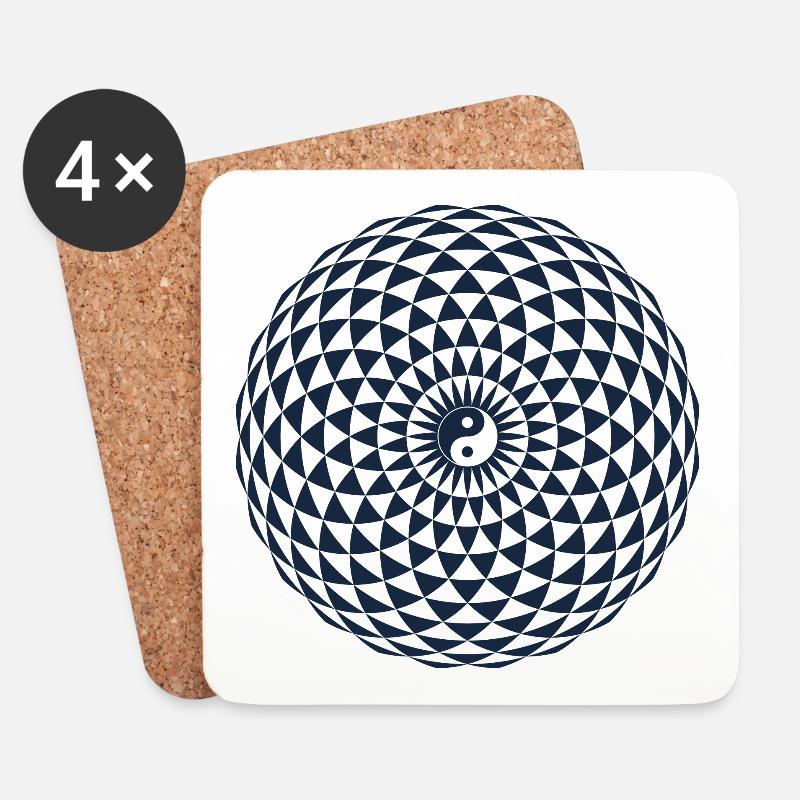 Torus, Heilige Geometrie - Untersetzer (4er-Set) - Weiß