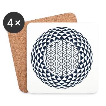 Torus, Heilige Geometrie - Untersetzer (4er-Set) - Weiß - Vorne