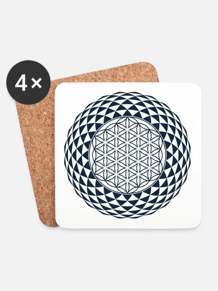 Torus, Sacred Geometry - Coasters (set of 4) - white