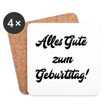 Happy Birthday! - Coasters (set of 4) - white - Front