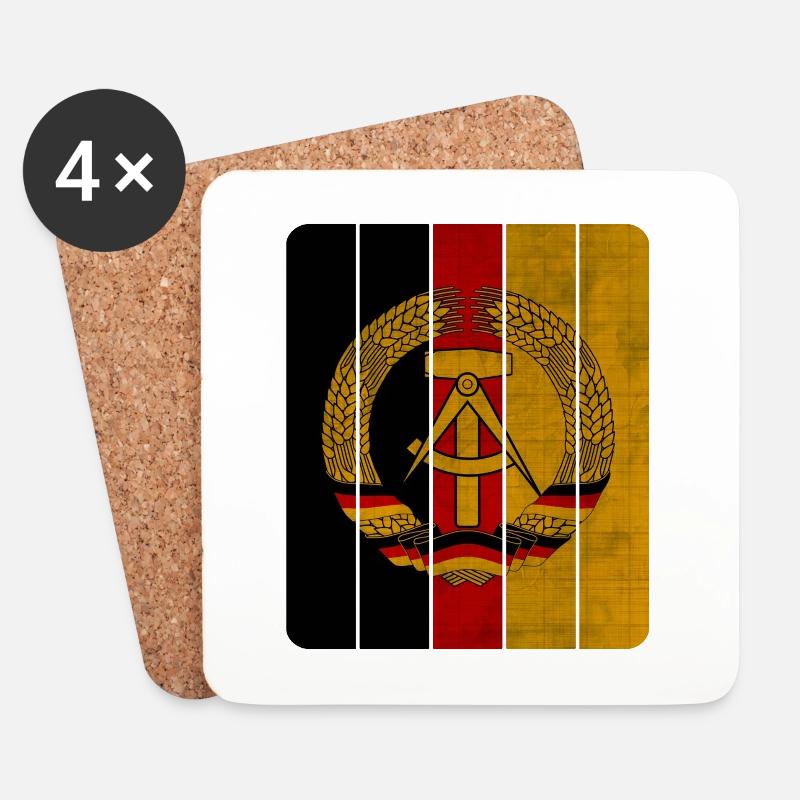 DDR Balken im Vintage Design / Geschenk Ostalgie - Untersetzer (4er-Set) - Weiß