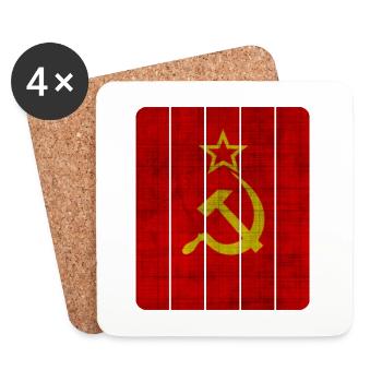 USSR Beam Vintage Design / Gift Communism - Coasters (set of 4) - white - Front