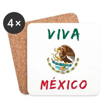 Viva Mexico Mexiko / Geschenk Wappen - Untersetzer (4er-Set) - Weiß - Vorne