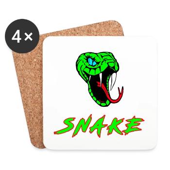 Schlange Tier Geschenk Kobra Boa Mamba Reptil - Untersetzer (4er-Set) - Weiß - Vorne