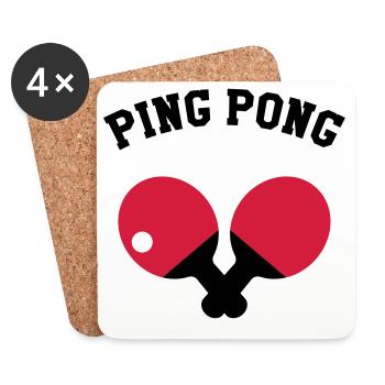 Ping Pong - Dessous de verre (lot de 4) - blanc - Devant