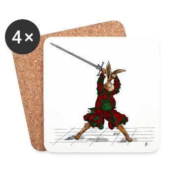 Meyer rabbit - Coasters (set of 4) - white - Front