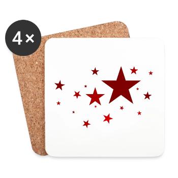 Stars in Red - Coasters (set of 4) - white - Front