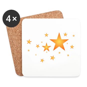 Sterne in Orange - Untersetzer (4er-Set) - Weiß - Vorne