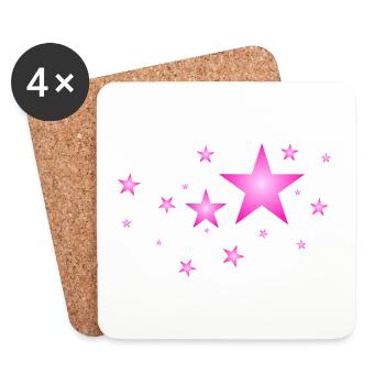 Stars in Pink - Coasters (set of 4) - white - Front