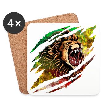 Lion Storm Color Explosion - Coasters (set of 4) - white - Front