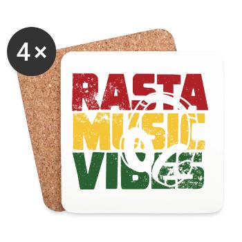 RASTA MUSIC VIBES - Dessous de verre (lot de 4) - blanc - Devant