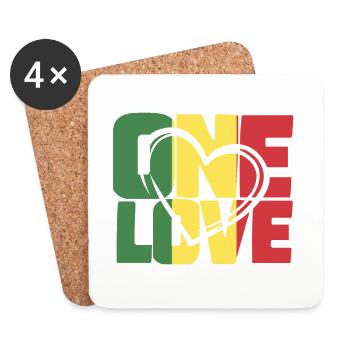 One Love Reggae Palette - Coasters (set of 4) - white - Front