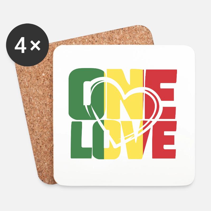 One Love Reggae Palette - Untersetzer (4er-Set) - Weiß