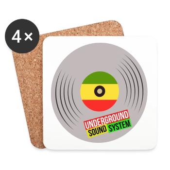 Underground Vinyl Sound System - Coasters (set of 4) - white - Front