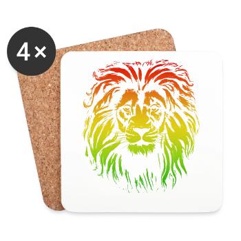 Lion Rainbow Underground Sound - Coasters (set of 4) - white - Front
