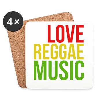 One Love Conception musicale Reggae - Dessous de verre (lot de 4) - blanc - Devant