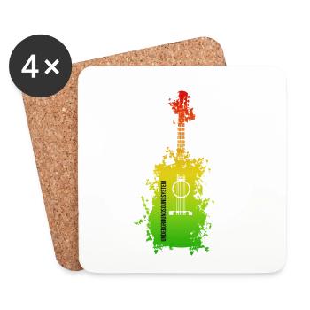 Regenbogen Splatter Gitarre - Untersetzer (4er-Set) - Weiß - Vorne
